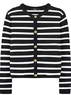 Lillusory Black & White Cardigan Gold Buttons NWT Medium